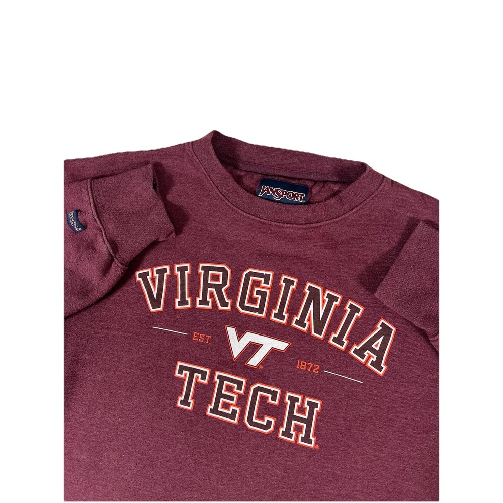 Jansport Virginia Tech Hokies Maroon Fleece Lined Pullover Sweatshirt Men's M‎